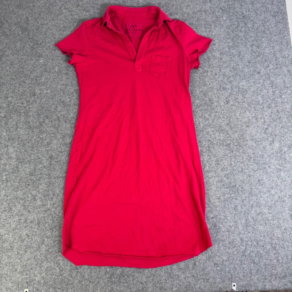 FRANK & EILEEN Classic Red Lauren Jersey Polo Mini Dress Womens S